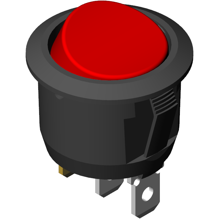 POWER SWITCH - On/Off/On - Round color button with lamp - 250Vac/125Vac